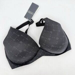 Ralph Lauren Wireless T-Shirt Bra Black All Over Logo 36DDD NWT